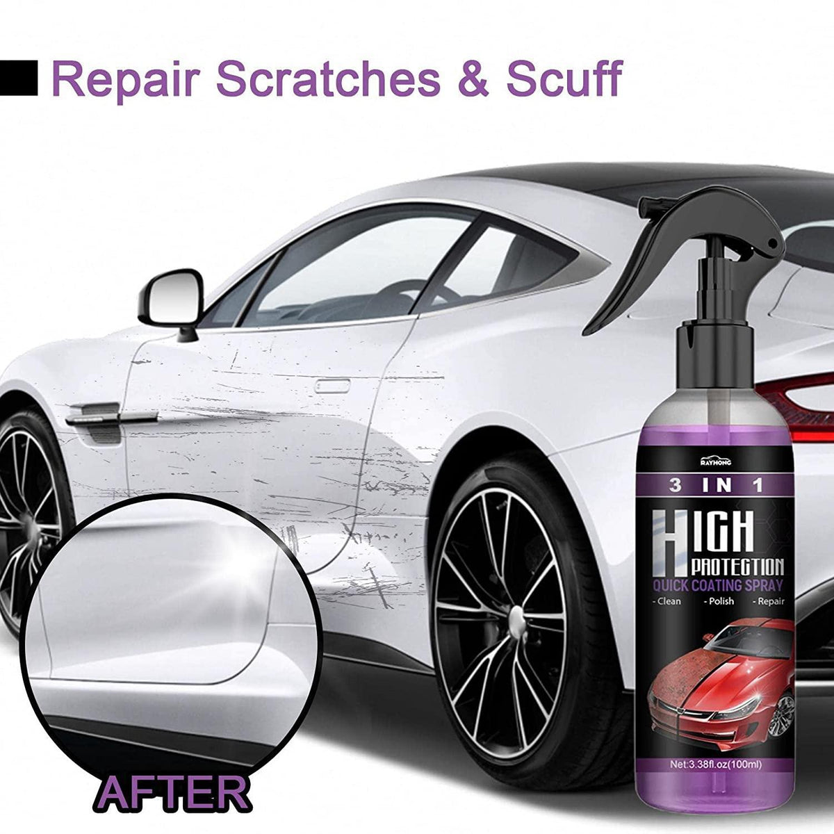 Hydrophobic Nano Coating Car & Motorcycle Polish Spray – Pack of 2