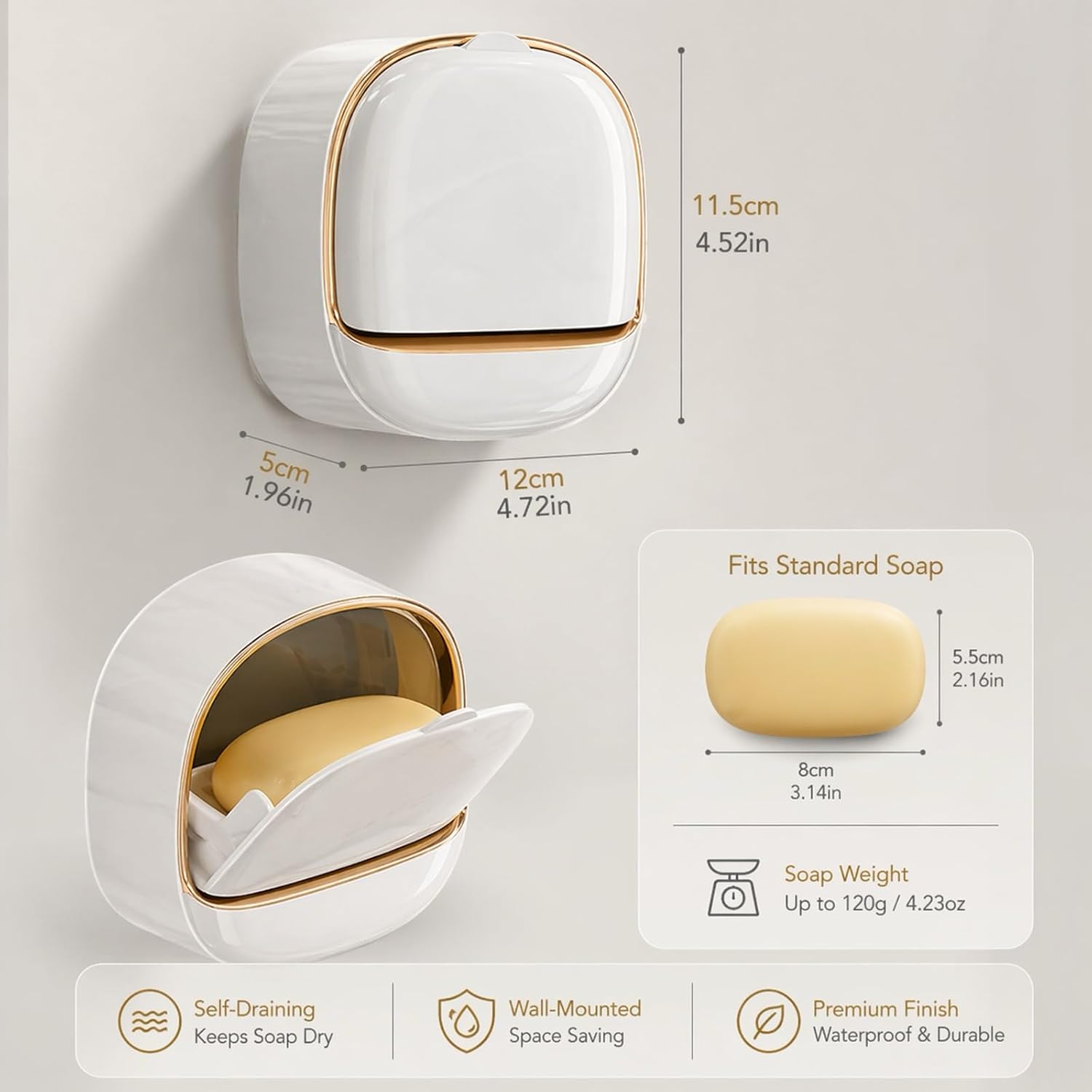 Wall Mounted Soap Holder With Lid