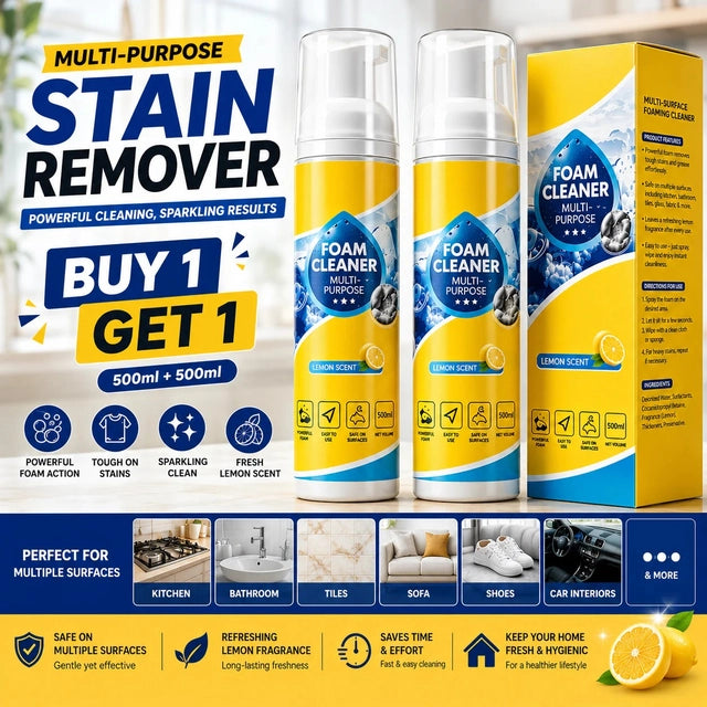 Multipurpose Stain Remover Foam Cleaner | Multi-Surface Cleaner Pack of 2