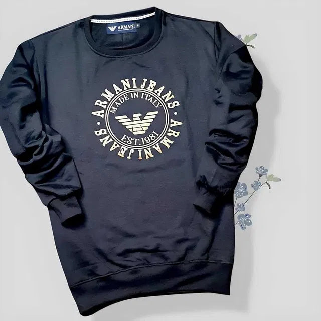 Men's Fleece Printed Full Sleeve Regular Fit Sweatshirt