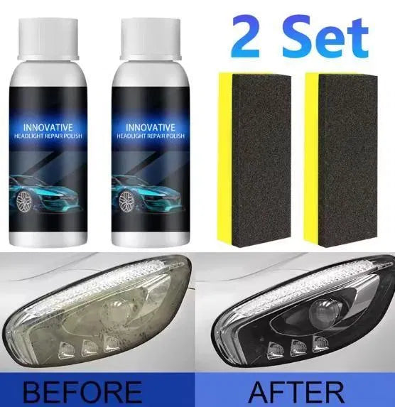 Car Headlight Restoration Fluid & Scratch Remover | Pack of 2